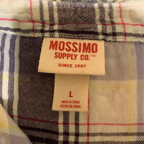 Pastel blue plaid button up crop top size large mossimo - Picture 4 of 4